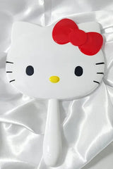 White & Red Hello Kitty Handheld Mirror