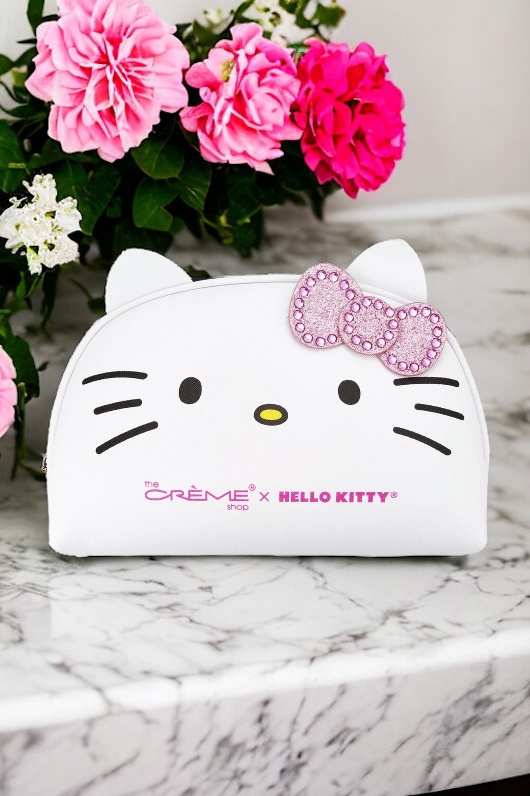 White & Glittery Pink Hello Kitty Makeup Bag
