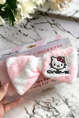 White & Pink Striped Hello Kitty Headband